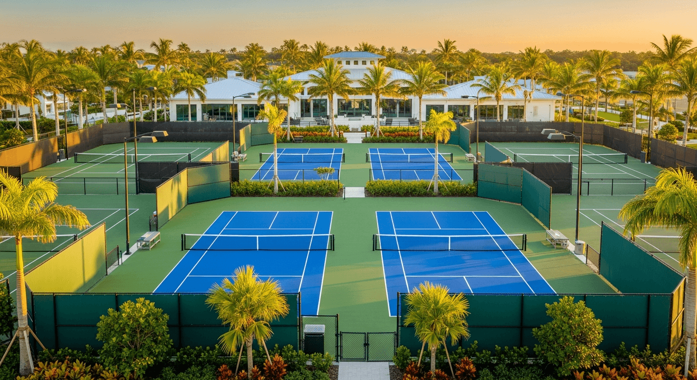 Tennis and pickleball courts at the Club at Kalea Bay racquet complex